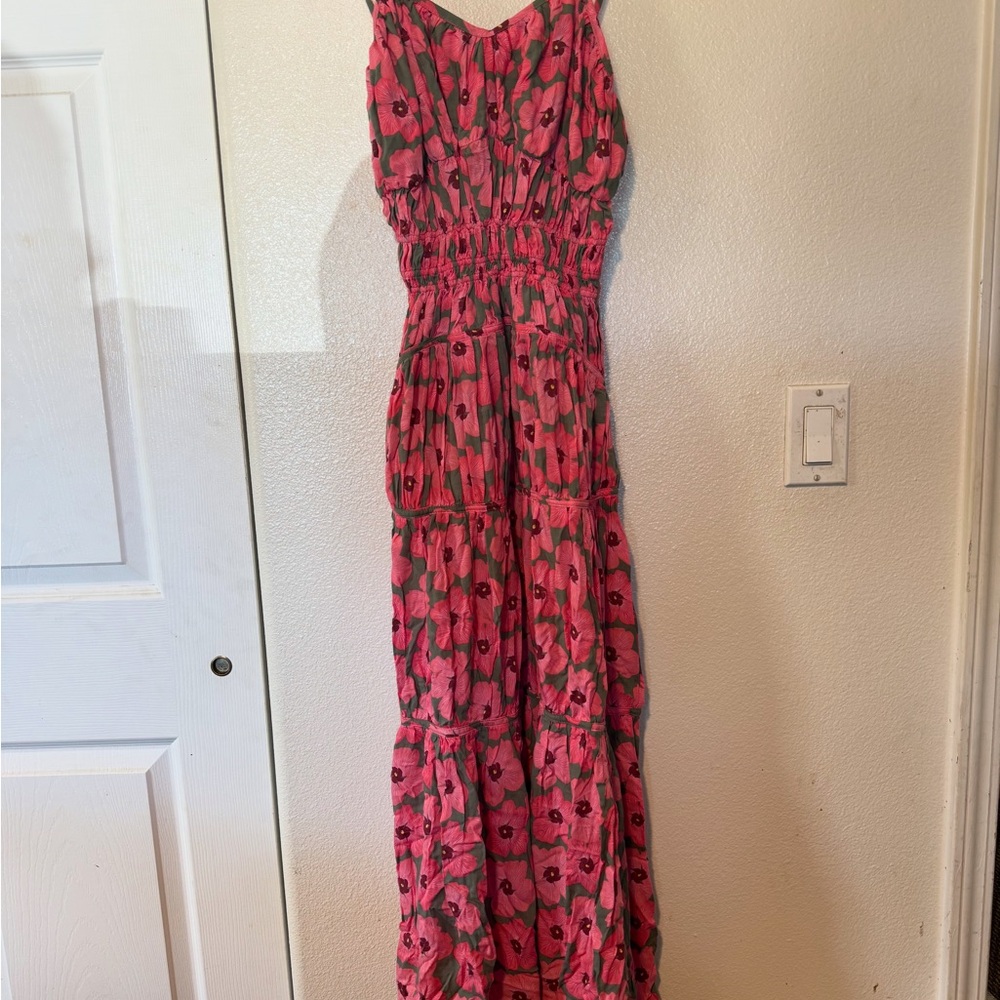 Benoa Swim Red and Black Spaghetti Strap Maxi Dress